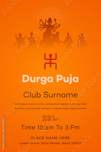 vector happy durga pooja indian festival card durga puja banner puja invitation card invitation card durga puja post durga puja poster Goddess  Web Banner  Poster  Social Media Post  and Flyer Adverti