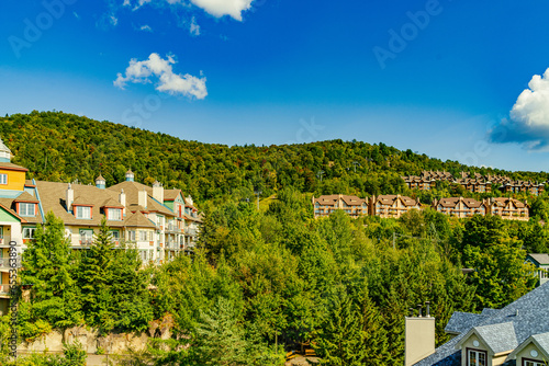 Mont Tremblant, beautiful national park and village in perfect harmony with nature. The unique and wonderful Mont-Tremblant resort village, Quebec, Canada. High quality photo