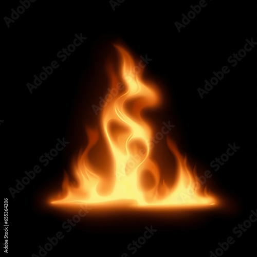 Isolated fire effect overlay on black background