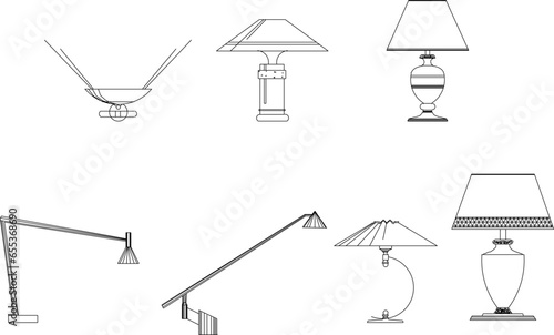 Vector sketch illustration of table lamp design for home interior © TSANI