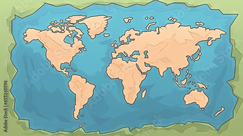  a map of the world is shown with a green background. generative ai