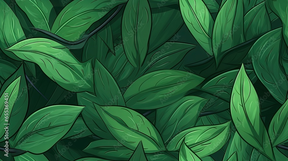  a bunch of green leaves that are on a wallpaper.  generative ai