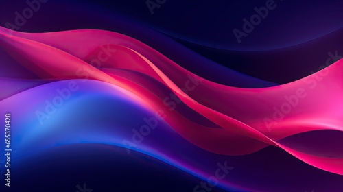 A colorful abstract background with vibrant pink and blue wavy lines created with Generative AI technology
