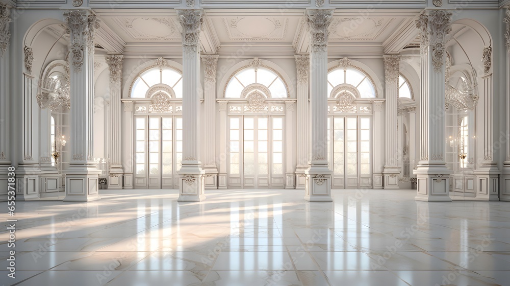 3D rendering of the interior of the royal palace of Versailles