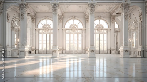 3D rendering of the interior of the royal palace of Versailles