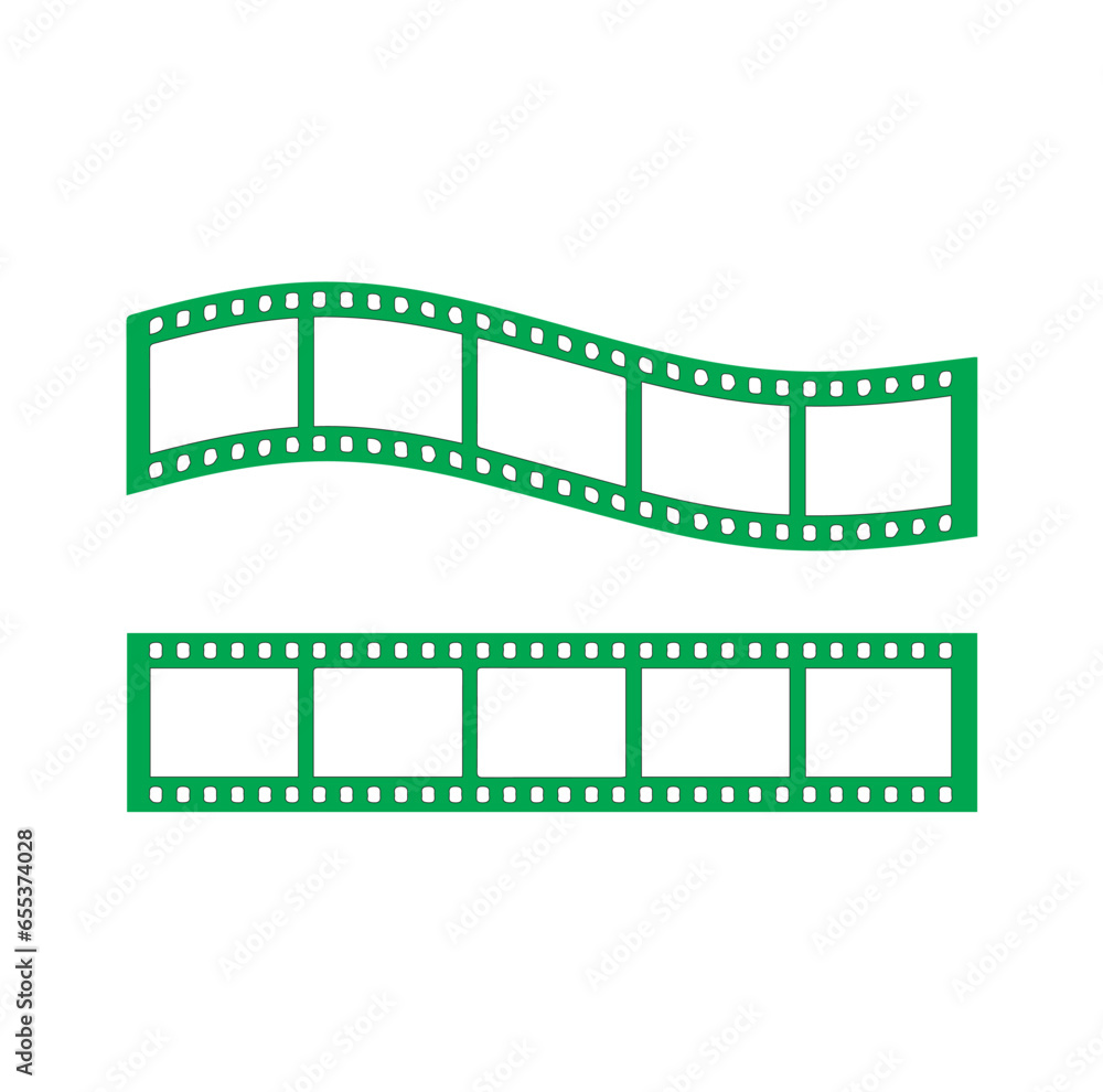 vector film strip. film strip isolated on white background in illustration vector design. outline film strip icon green design vector. 