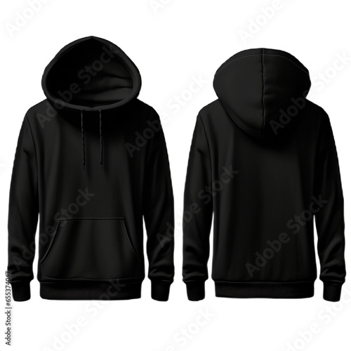 black and white hoodie, PNG, transparent background