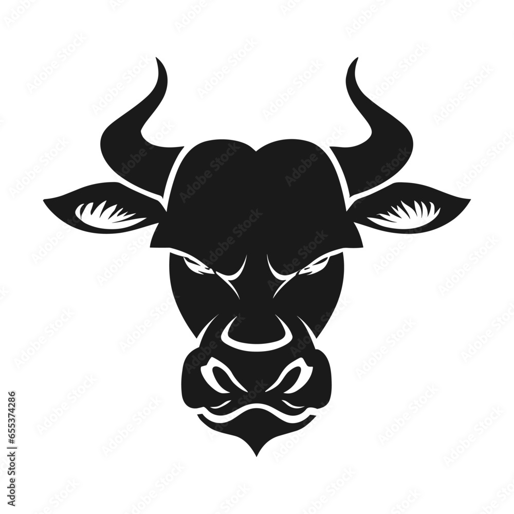 Bull head mascot silhouette Bull head mascot silhouette