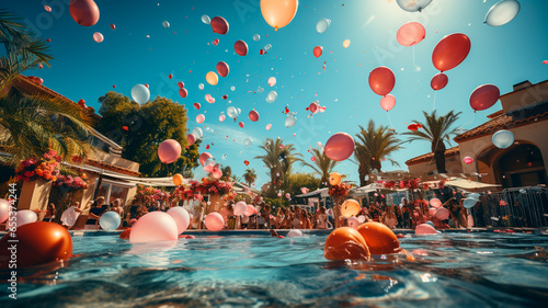 summer holidays background with colorful balls