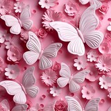 Butterfly pink color patterns design butter stock photos AI generated art