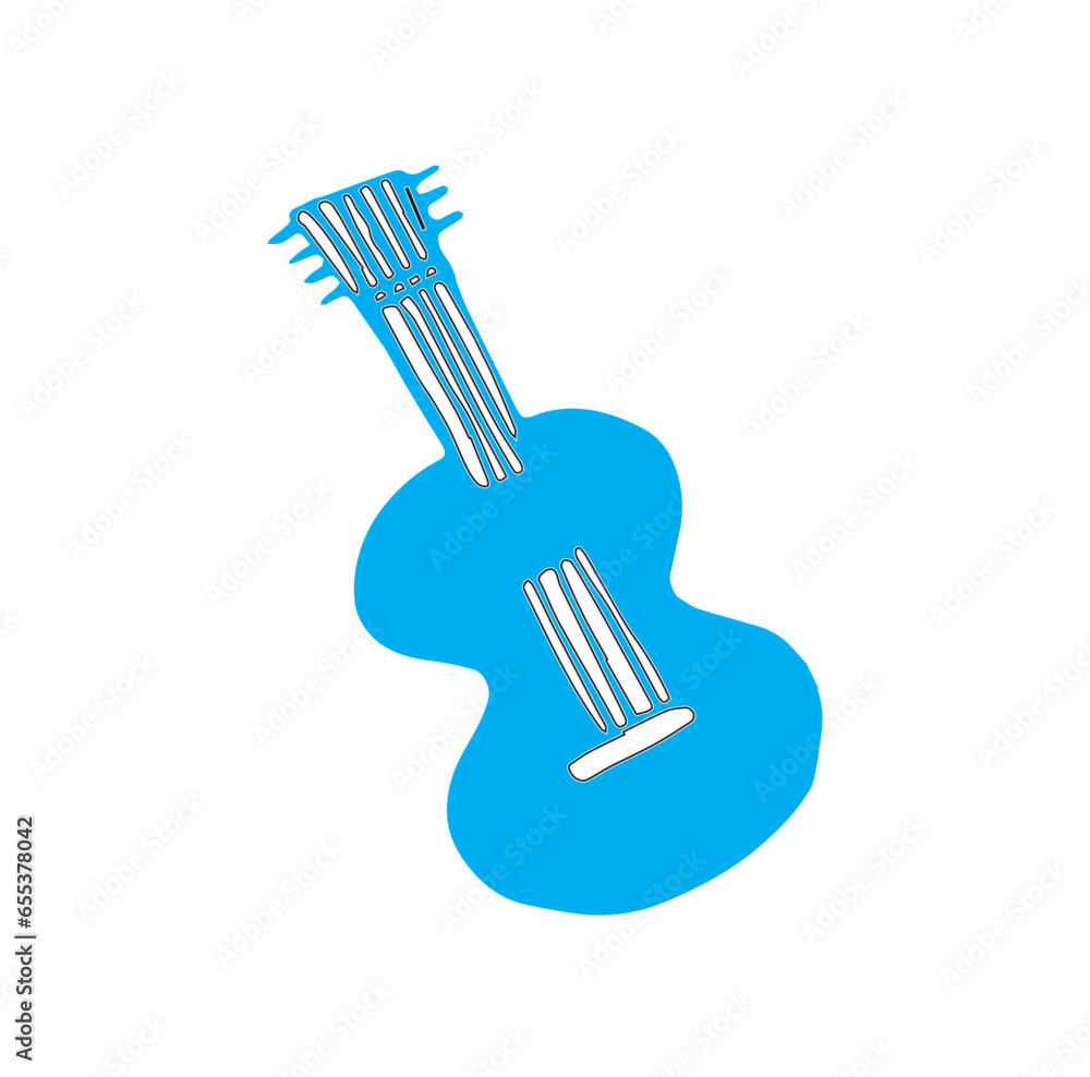 acoustic guitar illustration vector design 