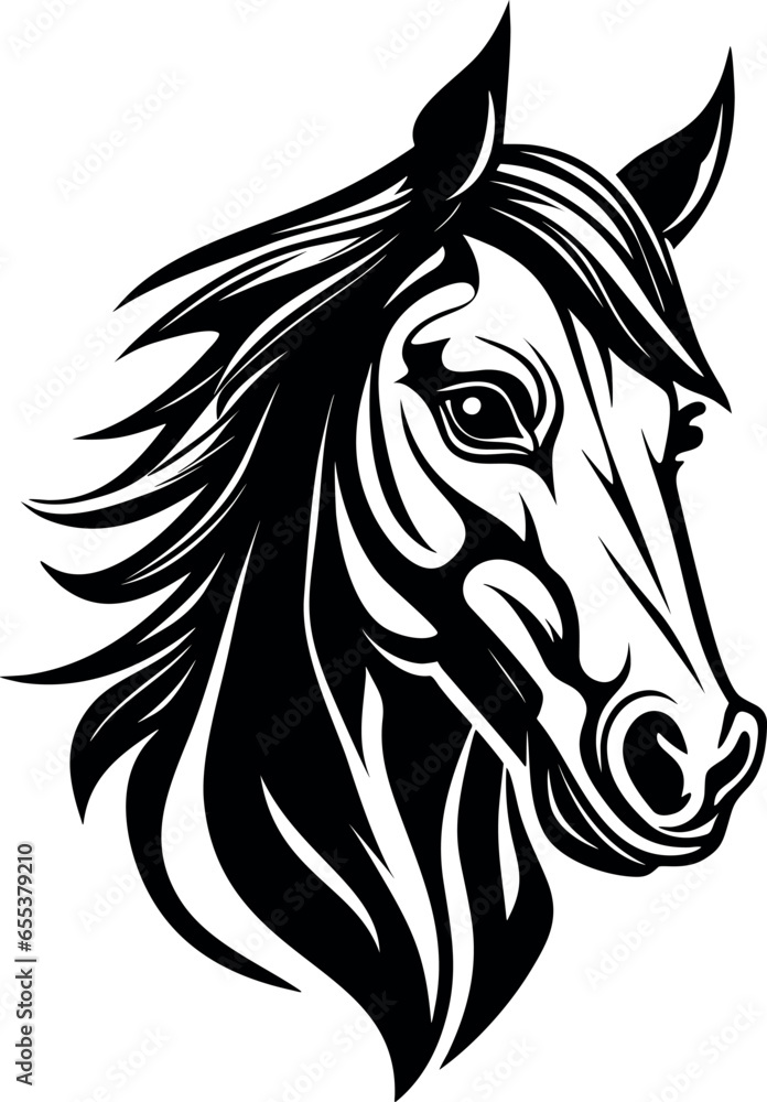 Silhouette of a horse's head Silhouette of a horse's head