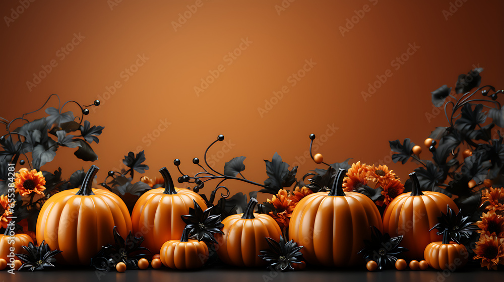 halloween background with pumpkins and decorations halloween background with pumpkins and decorations
