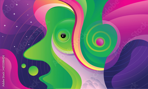 Modern human fantasy abstract design vector for background with full color