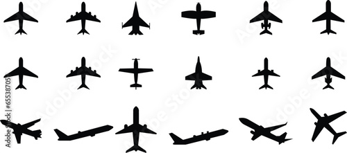 Set airplane icon. Aircrafts flat style - stock vector .plane line icon on white background