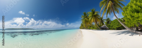 beach with palm trees © Artur