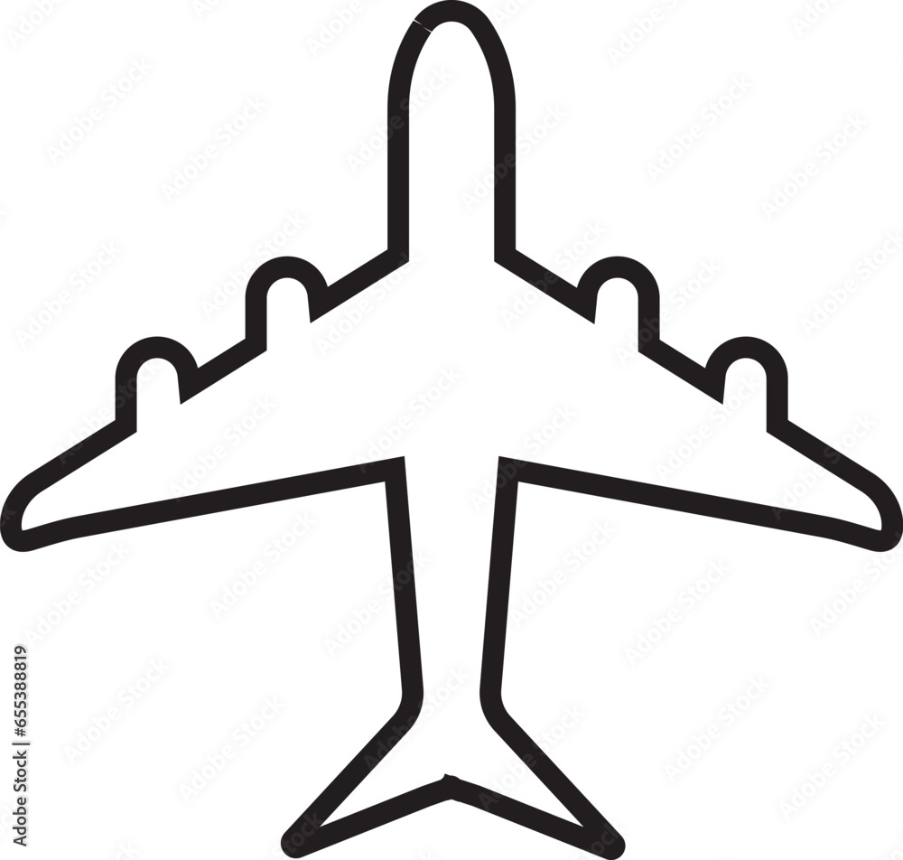Set airplane icon. Aircrafts flat style - stock vector .plane line icon on white background Set airplane icon. Aircrafts flat style - stock vector .plane line icon on white background
