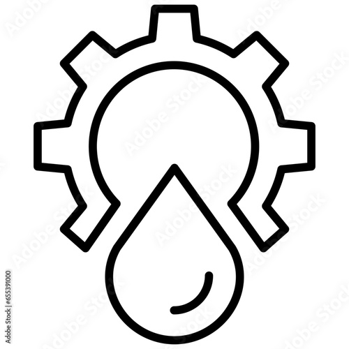 Outline Oil drop Settings icon