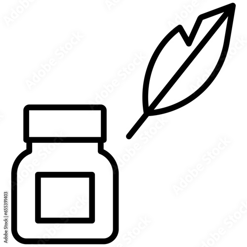 Outline Feather ink icon