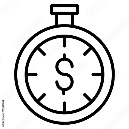 Outline Dollar Timer icon