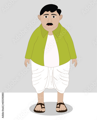 Fat men front cartoon character design for moral stories