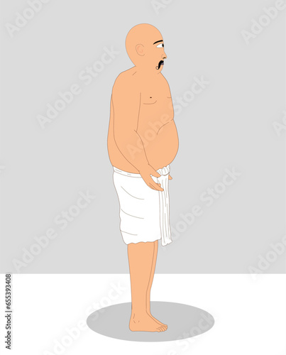 Indian pehelwan side cartoon character design for moral stories