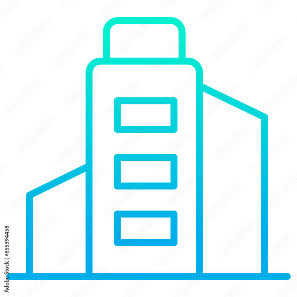 Obraz premium Outline gradient Building icon