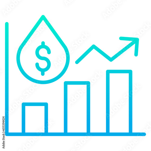 Outline gradient Oil Price icon