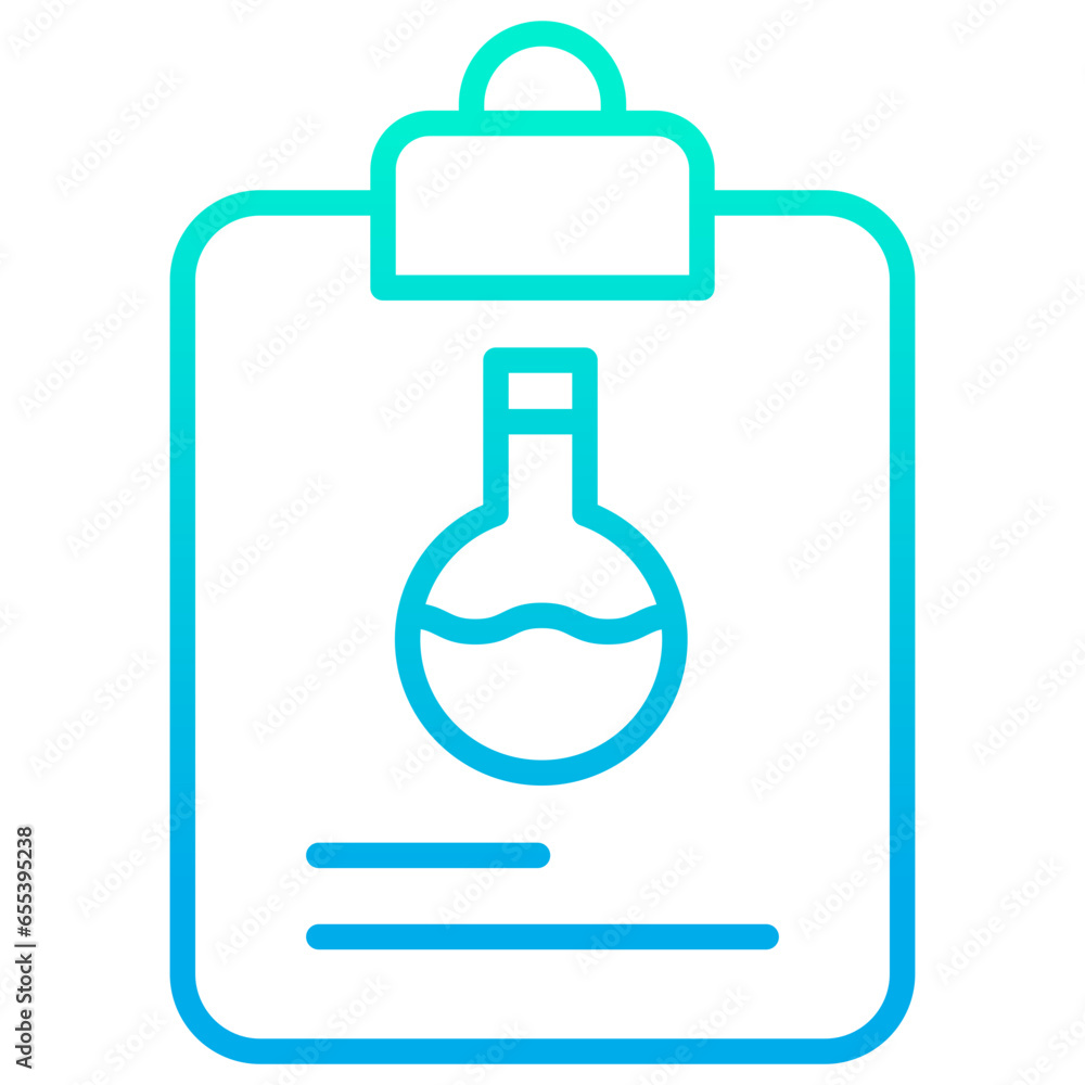 Outline gradient Notes flask icon Outline gradient Notes flask icon