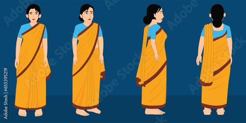 Indian women cartoon character design for moral stories