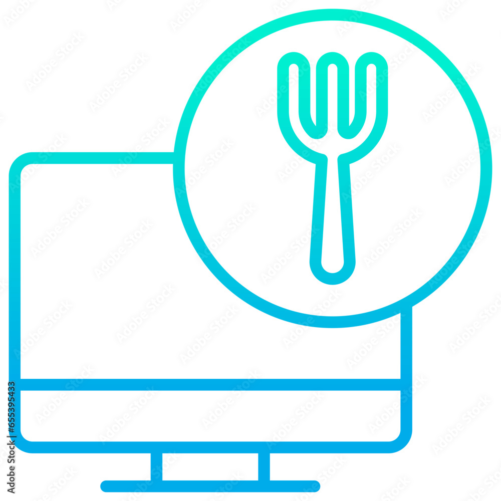 Outline gradient Monitor Food icon Outline gradient Monitor Food icon