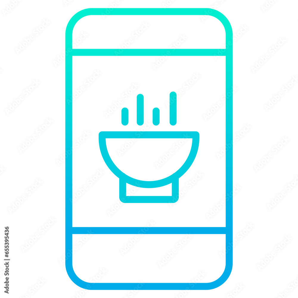 Outline gradient Mobile Food icon Outline gradient Mobile Food icon