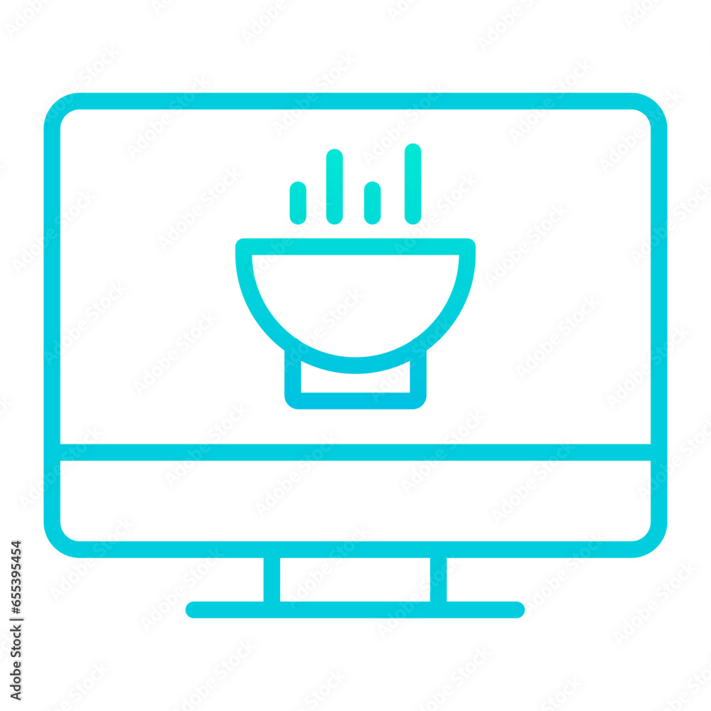 Outline gradient Online Food icon Outline gradient Online Food icon