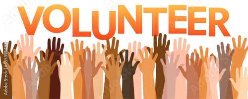 International Volunteer Day greeting banner. IVD awareness concept. 