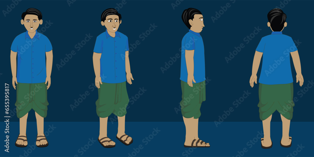Indian village men cartoon character design for moral stories Stock ...