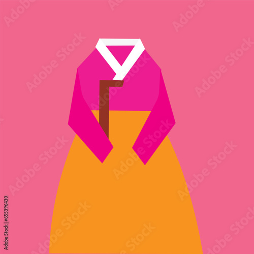 South korean traditional clothes for women.