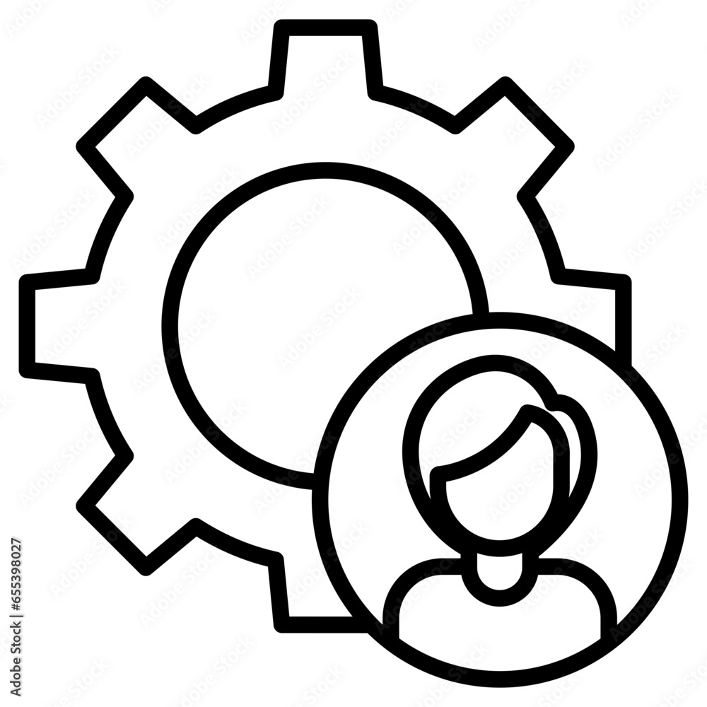 Outline Woman Product Management icon Outline Woman Product Management icon