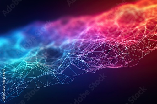 Digital Network Futuristic Abstract Interconnected Waves Technology Background
