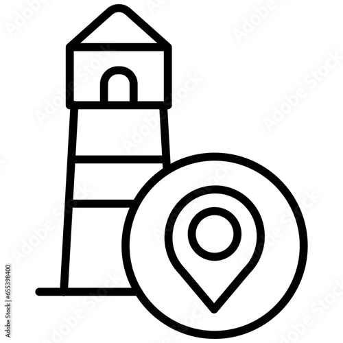 Outline Light house Location icon