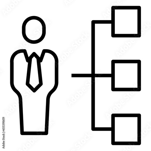 Outline Business Boss structure icon