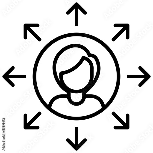 Outline Woman Soft Skills icon