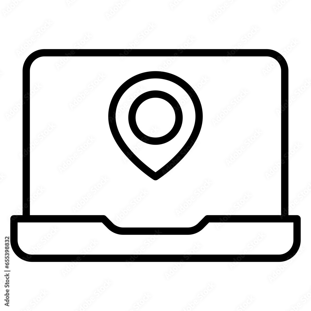 Outline Laptop map icon