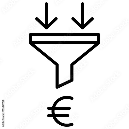 Outline Euro Funnel icon