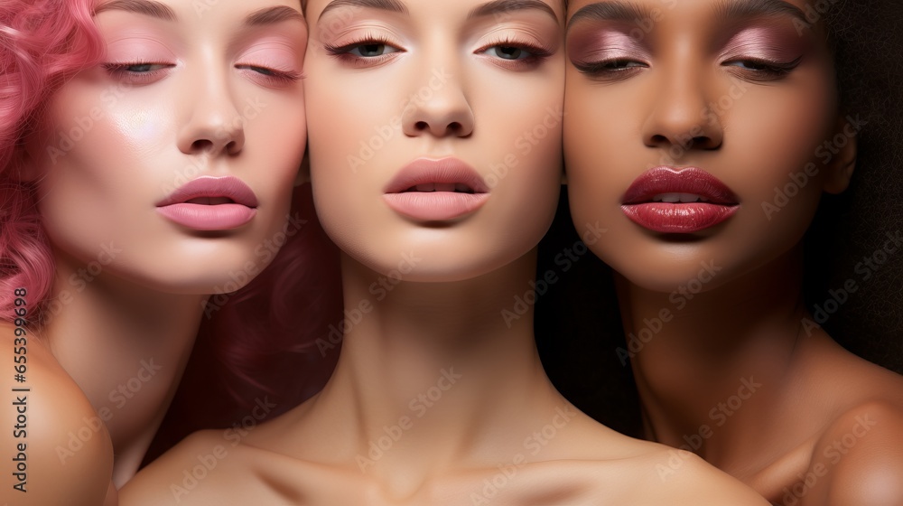 Beautifully painted female lips of different shades and colors. Models with lip makeup.
Bright evening look
Beautifully painted female lips of different shades and colors. Models with lip makeup.
Bright evening look