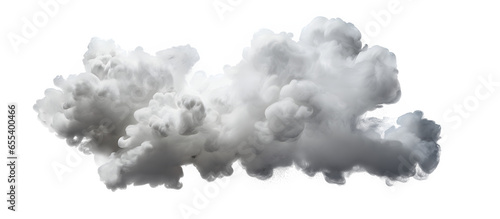 Fluffy white cloud and smoke on transparent background. Generative AI