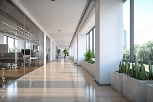 modern minimalistic clean corporate professional business office interior corridor background  © DailyLifeImages