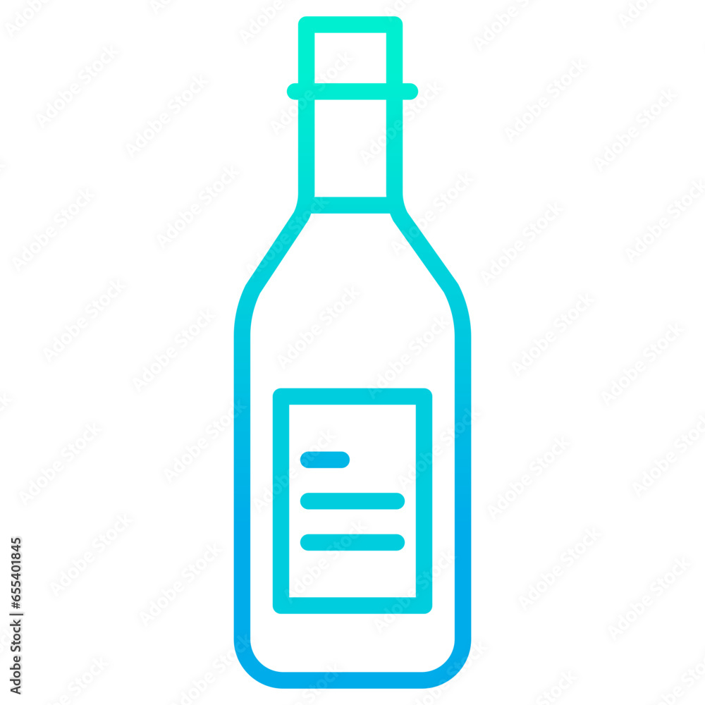 Outline gradient Wine bottle icon Outline gradient Wine bottle icon