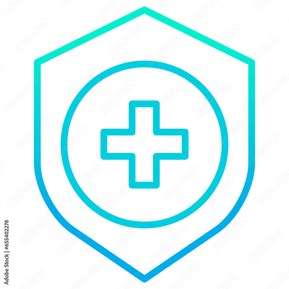 Outline gradient Medical Shield icon Outline gradient Medical Shield icon