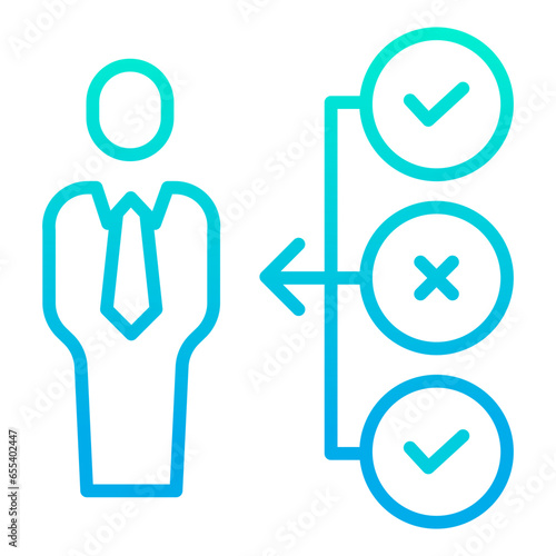 Outline gradient User decision making icon