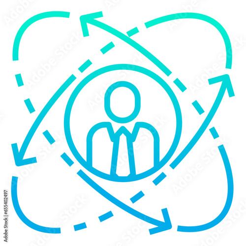 Outline gradient Business Man Network icon